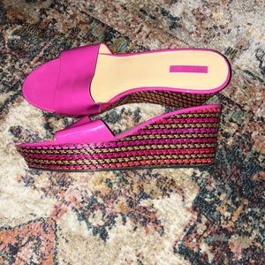 Nine West Pink Patent Leather Arielo Mules  Size 10 (EUC)